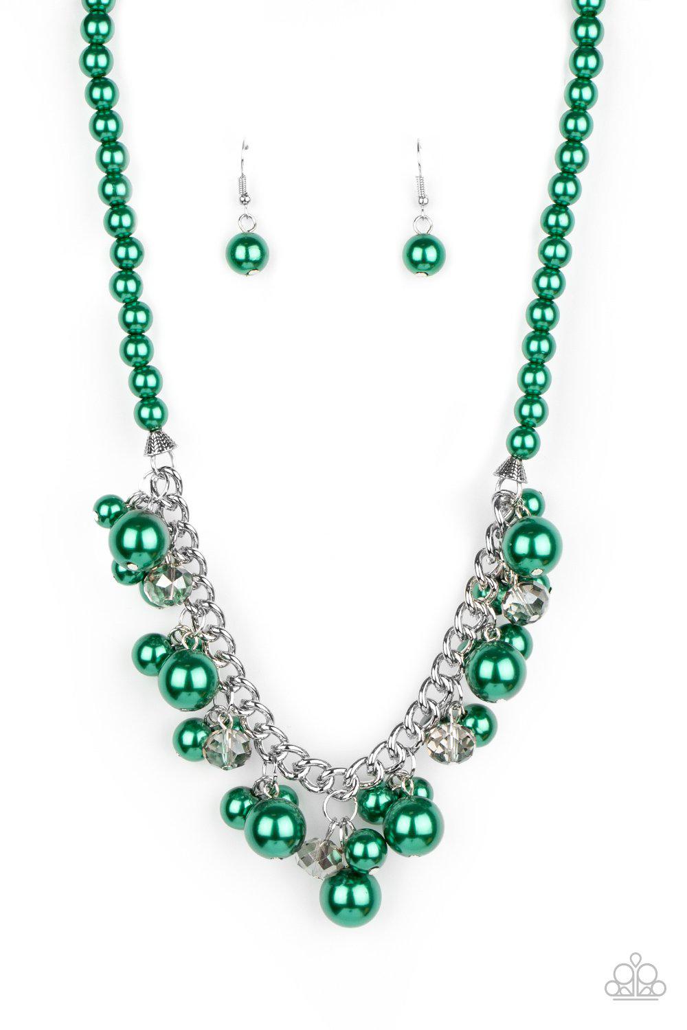 Prim and POLISHED Green Pearl Necklace - Paparazzi Accessories - lightbox -CarasShop.com - $5 Jewelry by Cara Jewels