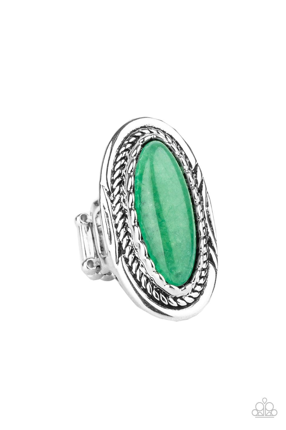 Primal Instincts Green Ring - Paparazzi Accessories- lightbox - CarasShop.com - $5 Jewelry by Cara Jewels