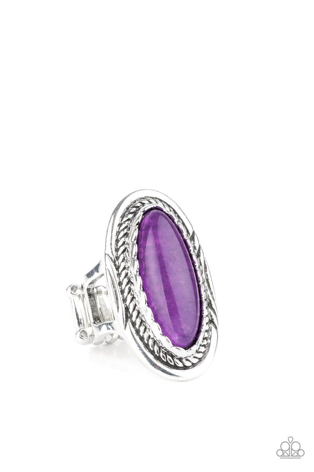 Primal Instincts Purple Stone Ring - Paparazzi Accessories- lightbox - CarasShop.com - $5 Jewelry by Cara Jewels