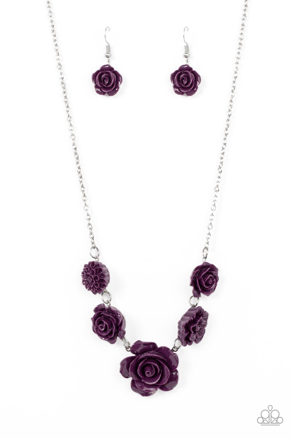 PRIMROSE and Pretty Purple Flower Necklace - Paparazzi Accessories- lightbox - CarasShop.com - $5 Jewelry by Cara Jewels