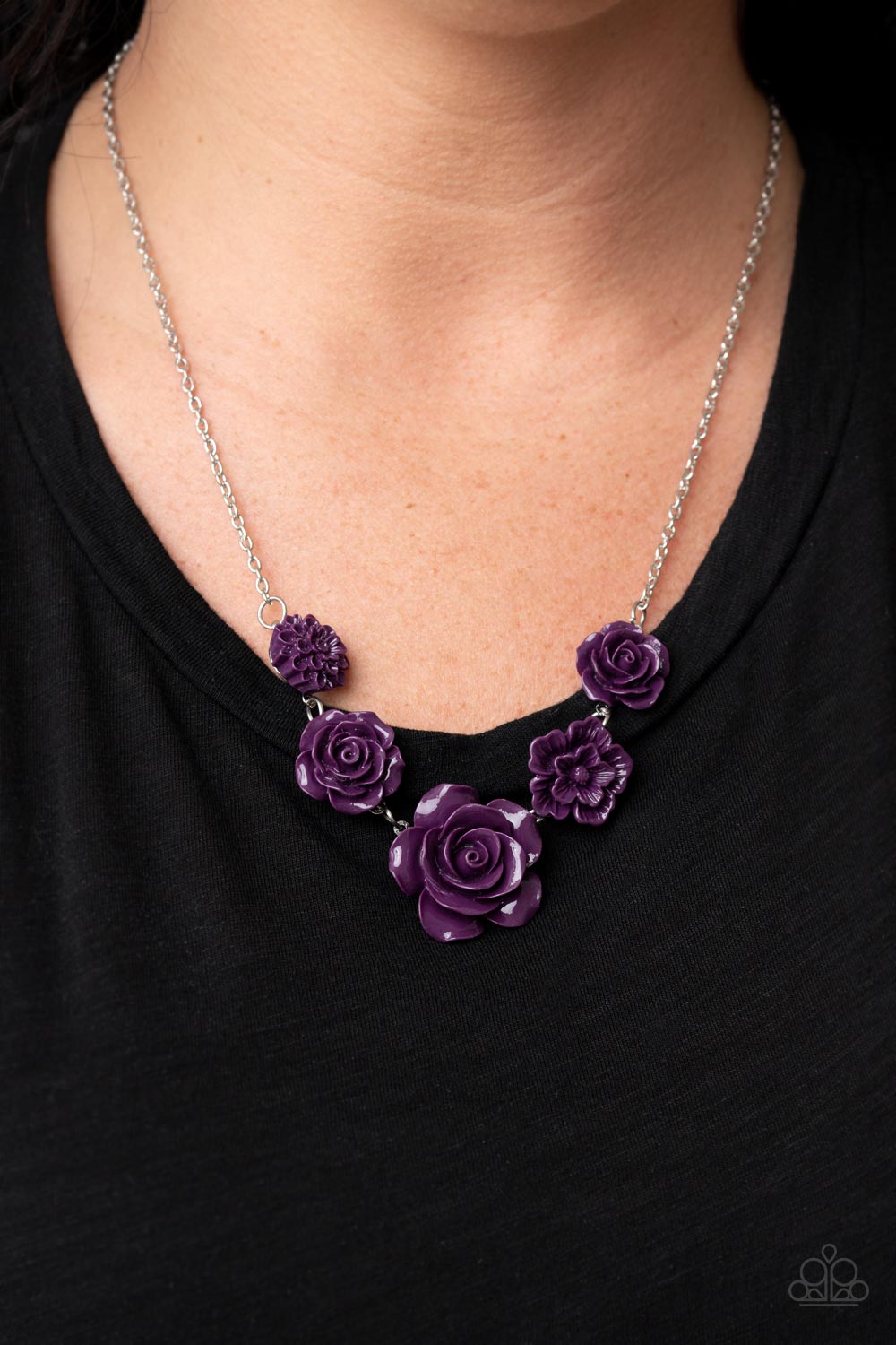 PRIMROSE and Pretty Purple Flower Necklace - Paparazzi Accessories- lightbox - CarasShop.com - $5 Jewelry by Cara Jewels