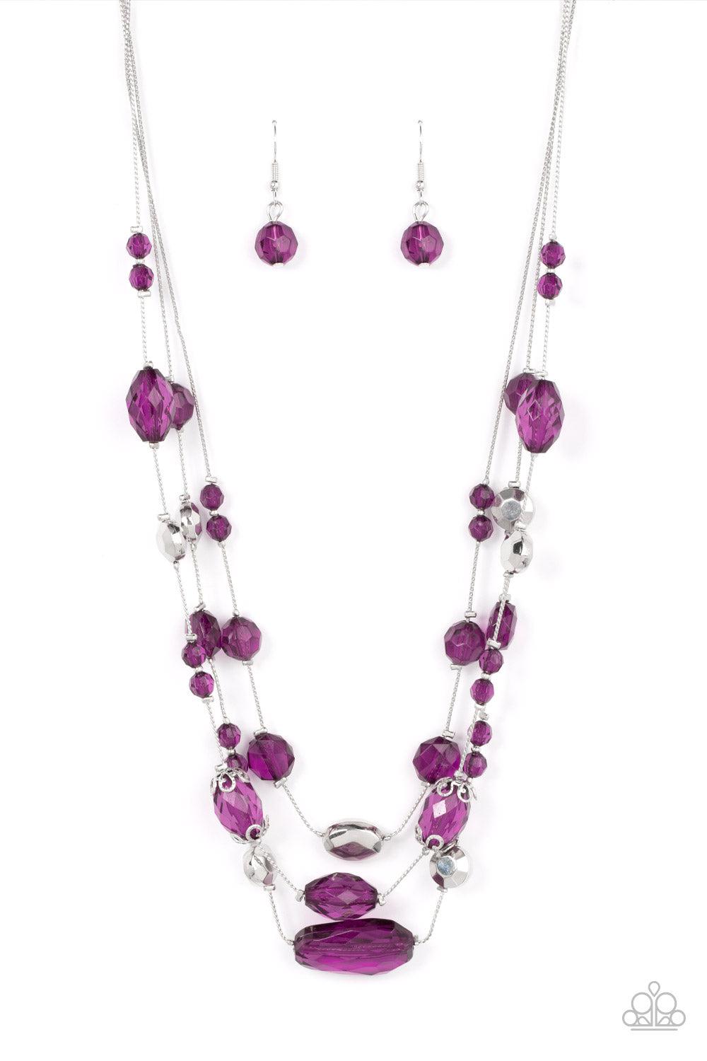 Prismatic Pose Purple Necklace - Paparazzi Accessories- lightbox - CarasShop.com - $5 Jewelry by Cara Jewels