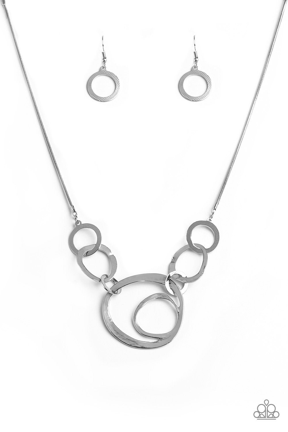 Progressively Vogue Silver Necklace - Paparazzi Accessories-CarasShop.com - $5 Jewelry by Cara Jewels