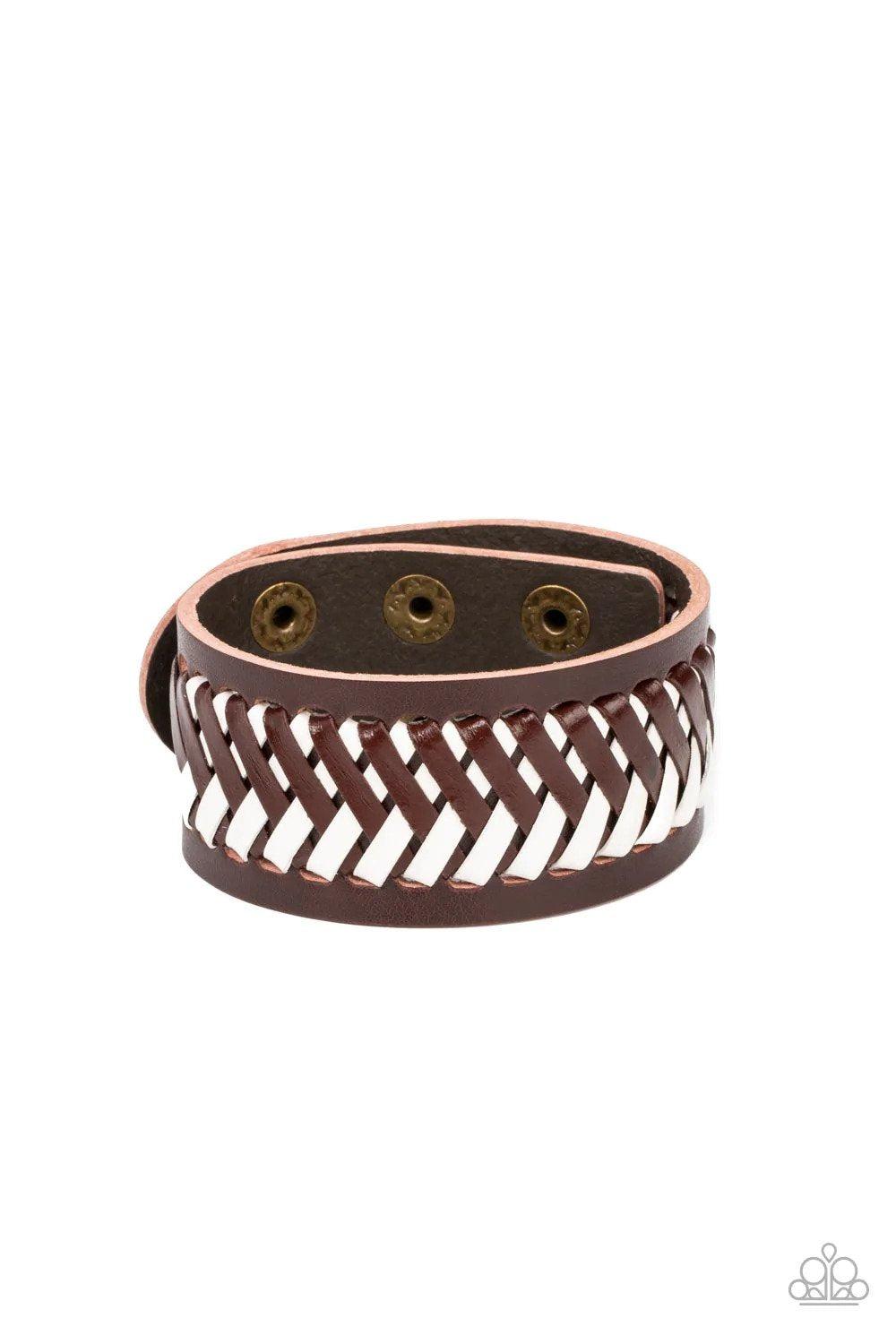 Punk Rocker Road Brown Bracelet - Paparazzi Accessories- lightbox - CarasShop.com - $5 Jewelry by Cara Jewels