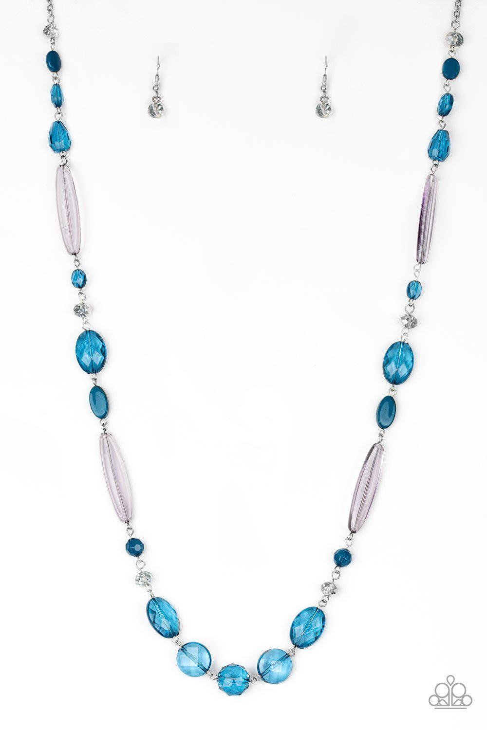 Quite Quintessence Blue Necklace - Paparazzi Accessories-CarasShop.com - $5 Jewelry by Cara Jewels