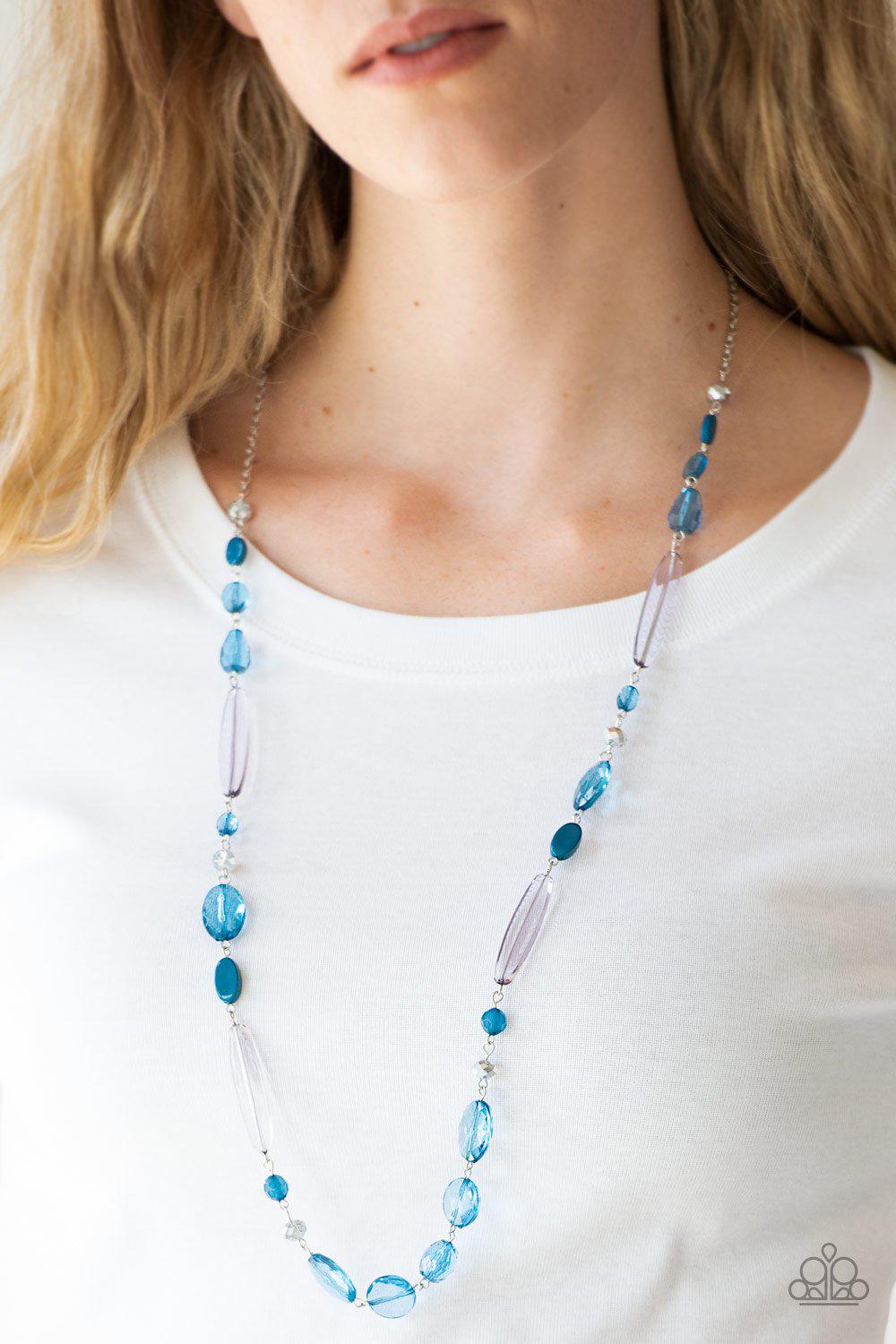 Quite Quintessence Blue Necklace - Paparazzi Accessories-CarasShop.com - $5 Jewelry by Cara Jewels
