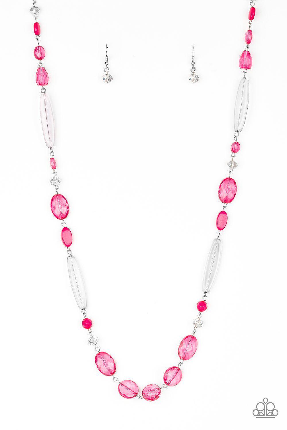 Quite Quintessence Pink Necklace - Paparazzi Accessories-CarasShop.com - $5 Jewelry by Cara Jewels