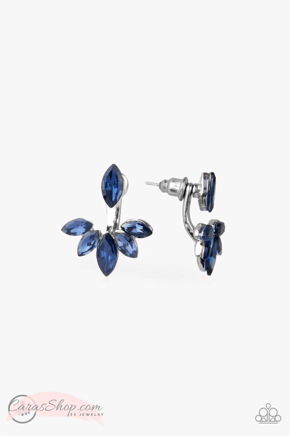 Radical Refinement Sapphire Blue double-sided Post Earrings - Paparazzi Accessories-CarasShop.com - $5 Jewelry by Cara Jewels