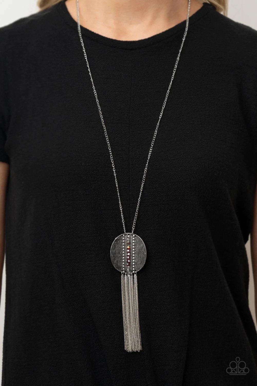 Radical Refinery Red Necklace - Paparazzi Accessories- lightbox - CarasShop.com - $5 Jewelry by Cara Jewels