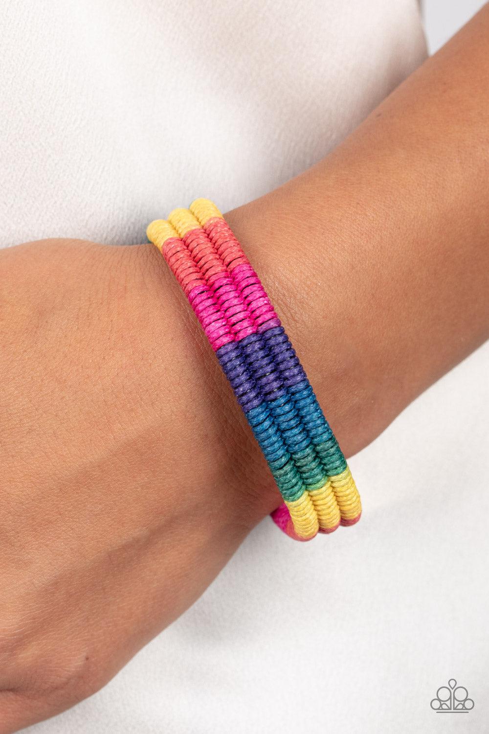 Rainbow Renegade Multi Urban Bracelet - Paparazzi Accessories- lightbox - CarasShop.com - $5 Jewelry by Cara Jewels
