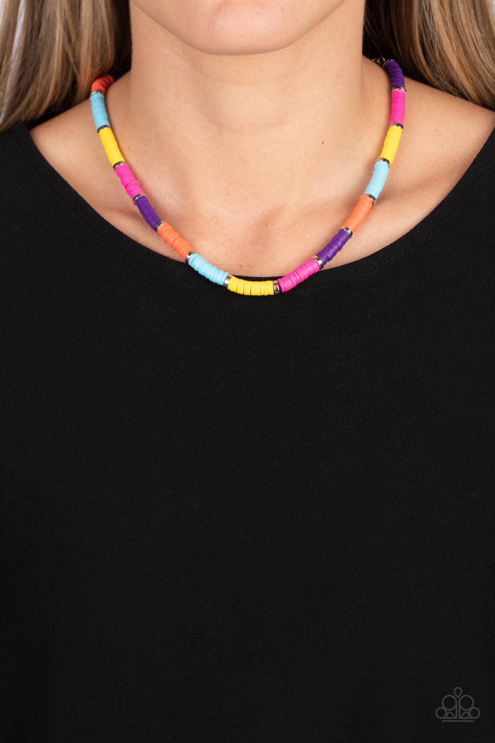 Rainbow Road Multi Necklace - Paparazzi Accessories-on model - CarasShop.com - $5 Jewelry by Cara Jewels