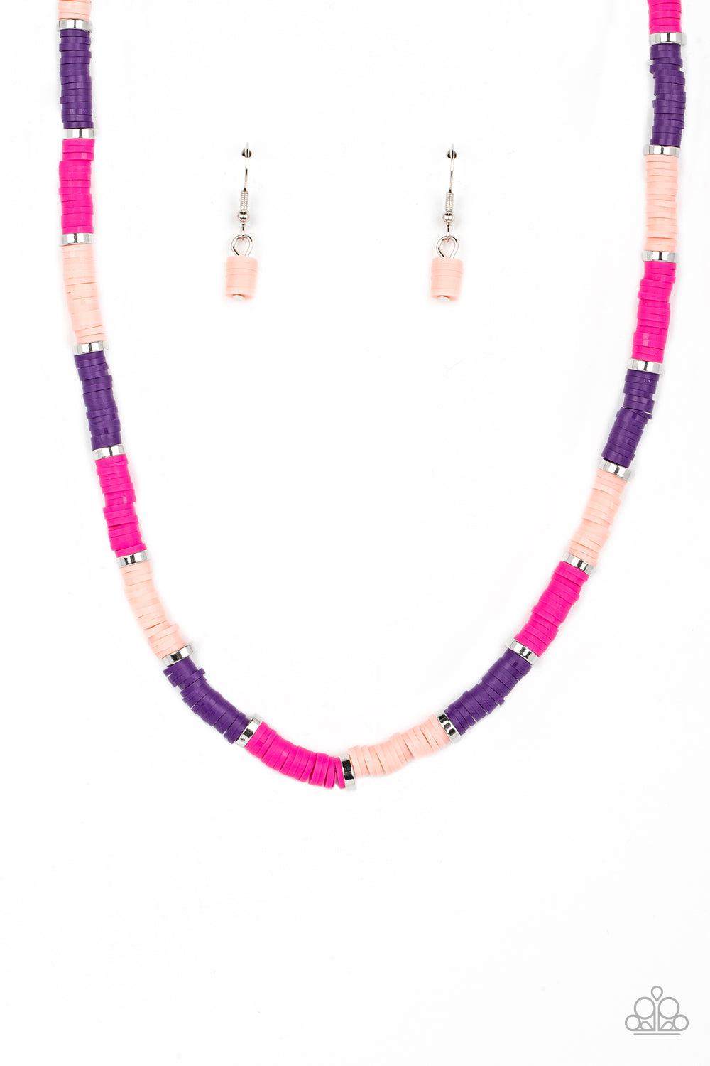 Rainbow Road Pink Necklace - Paparazzi Accessories- lightbox - CarasShop.com - $5 Jewelry by Cara Jewels