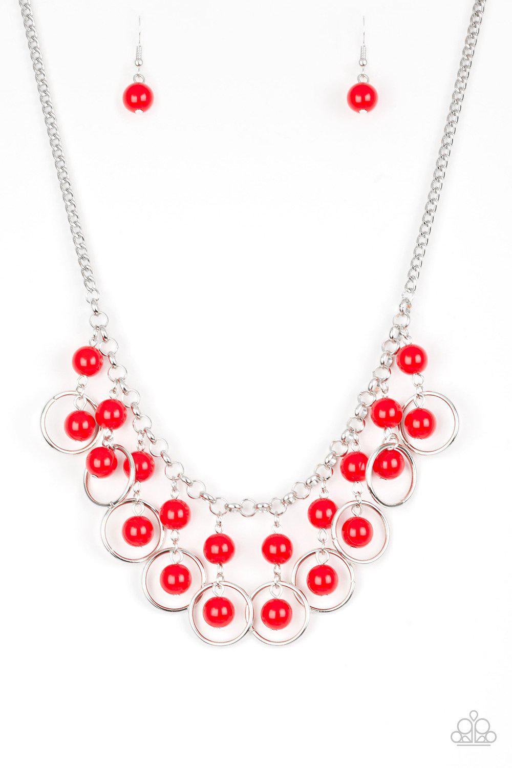 Really Rococo Red Necklace - Paparazzi Accessories-CarasShop.com - $5 Jewelry by Cara Jewels