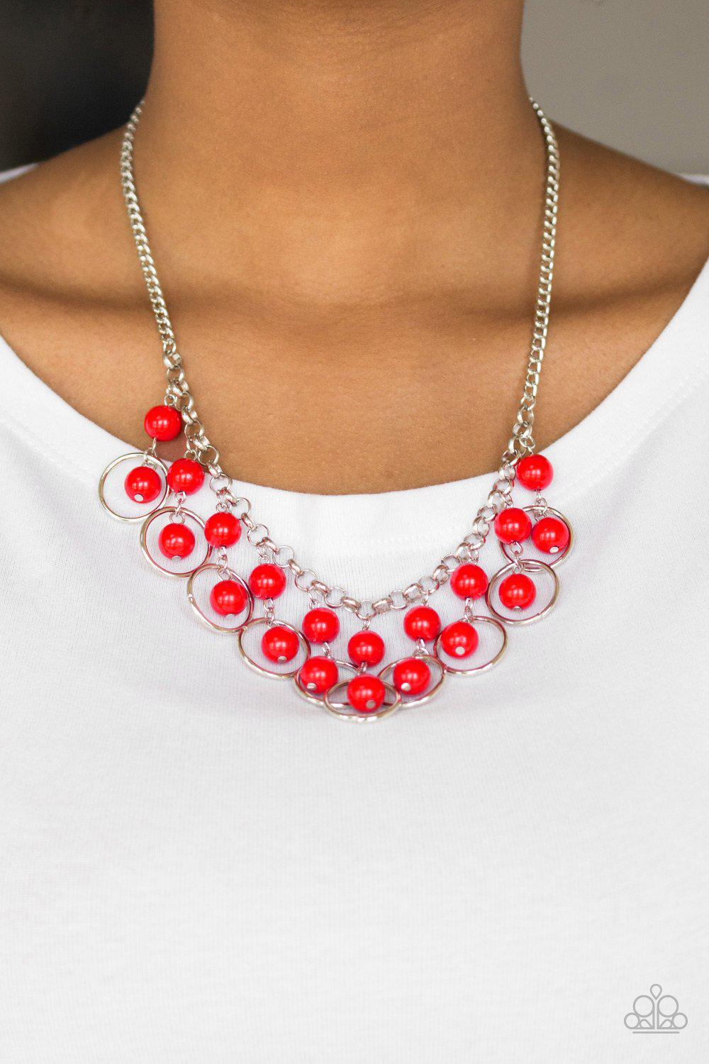 Really Rococo Red Necklace - Paparazzi Accessories-CarasShop.com - $5 Jewelry by Cara Jewels