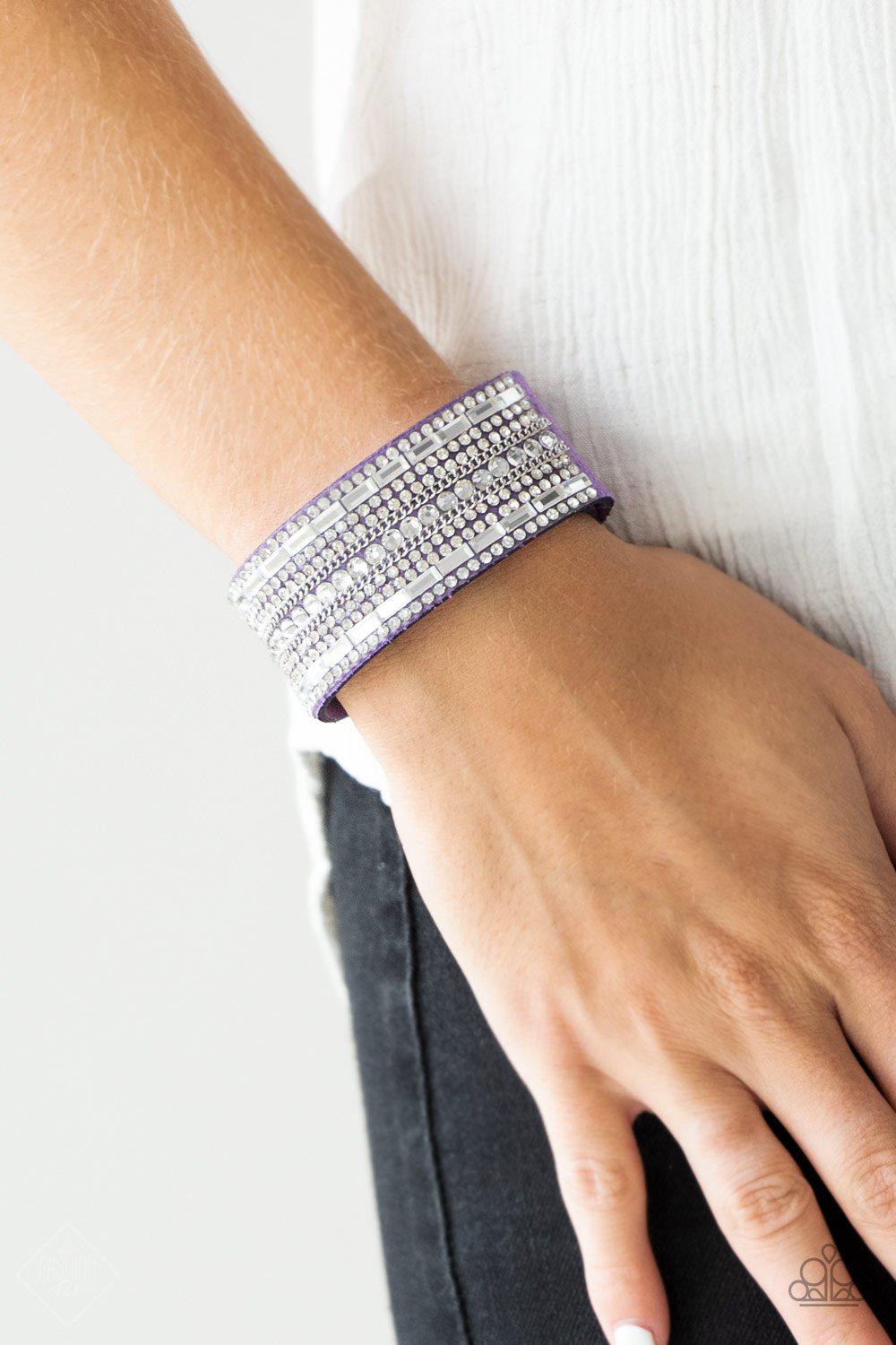 Rebel Radiance Purple Wrap Snap Bracelet - Paparazzi Accessories-CarasShop.com - $5 Jewelry by Cara Jewels