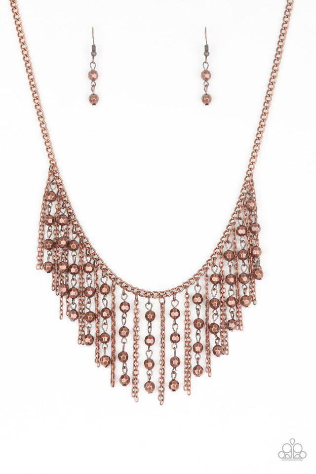 Rebel Remix Copper Necklace - Paparazzi Accessories- lightbox - CarasShop.com - $5 Jewelry by Cara Jewels