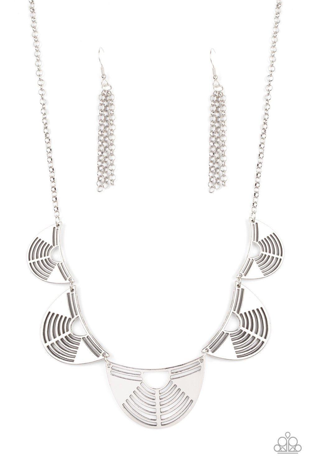 Record-Breaking Radiance Silver Necklace - Paparazzi Accessories-CarasShop.com - $5 Jewelry by Cara Jewels