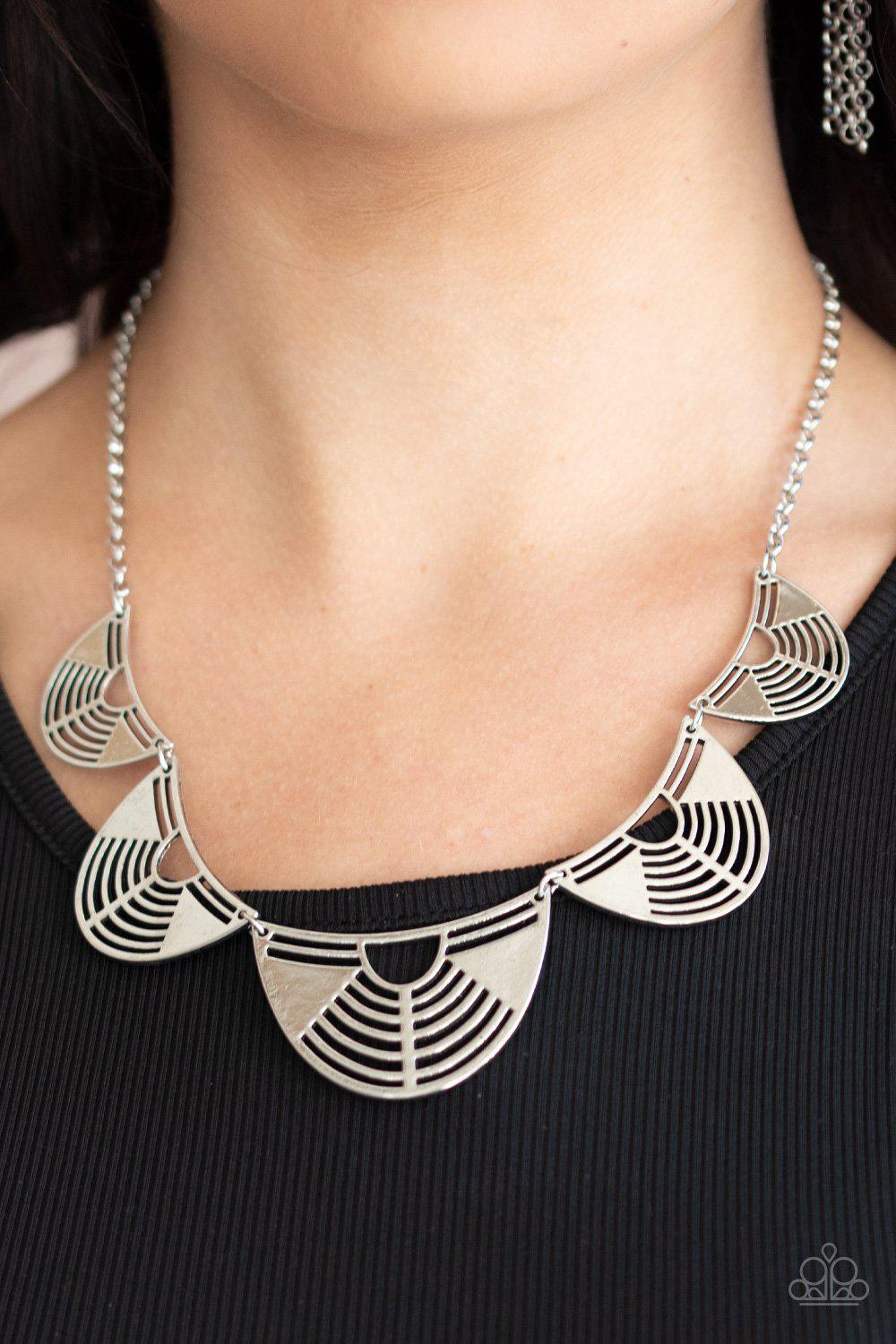 Record-Breaking Radiance Silver Necklace - Paparazzi Accessories-CarasShop.com - $5 Jewelry by Cara Jewels