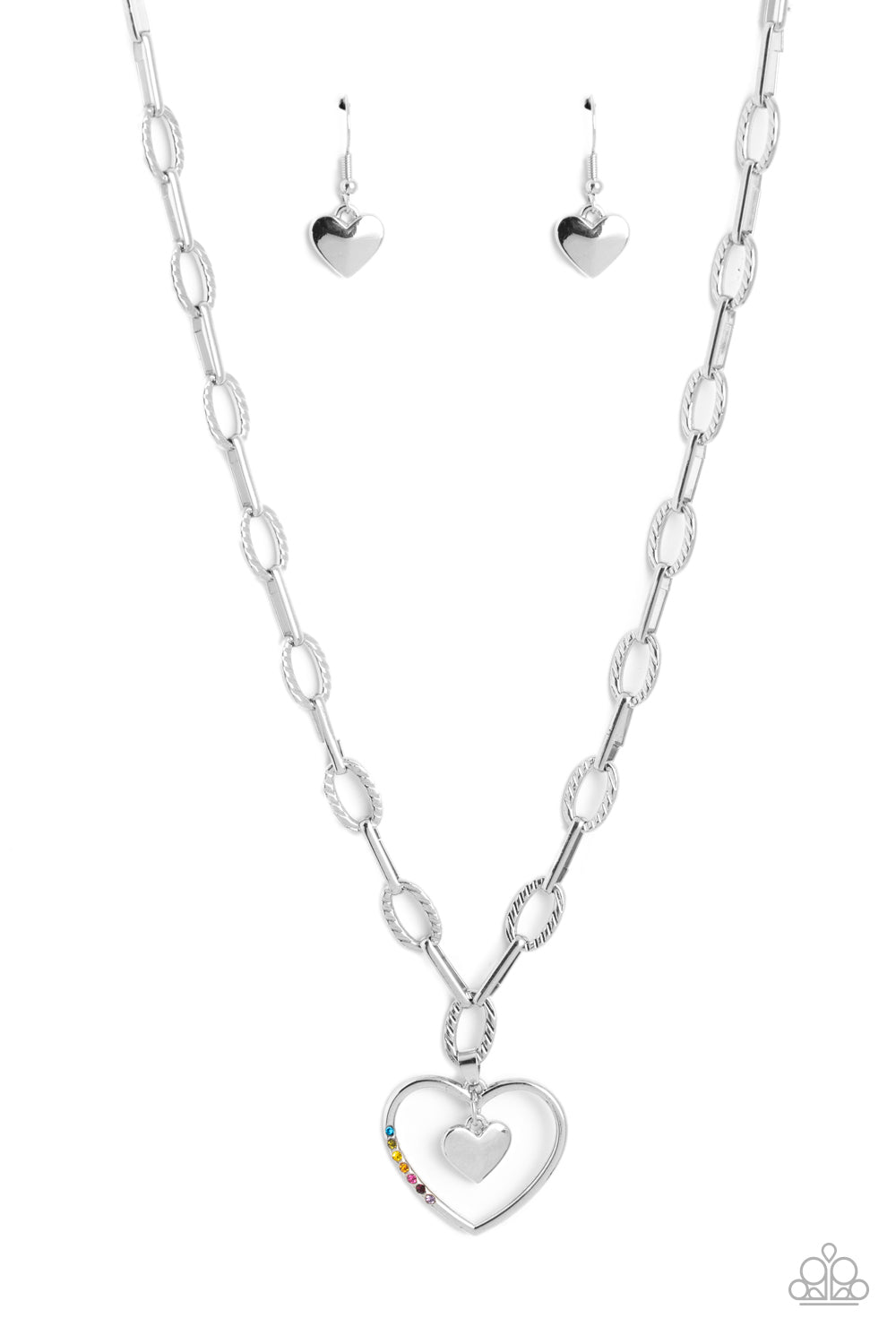 Refulgent Romance Multi Heart Necklace - Paparazzi Accessories- lightbox - CarasShop.com - $5 Jewelry by Cara Jewels
