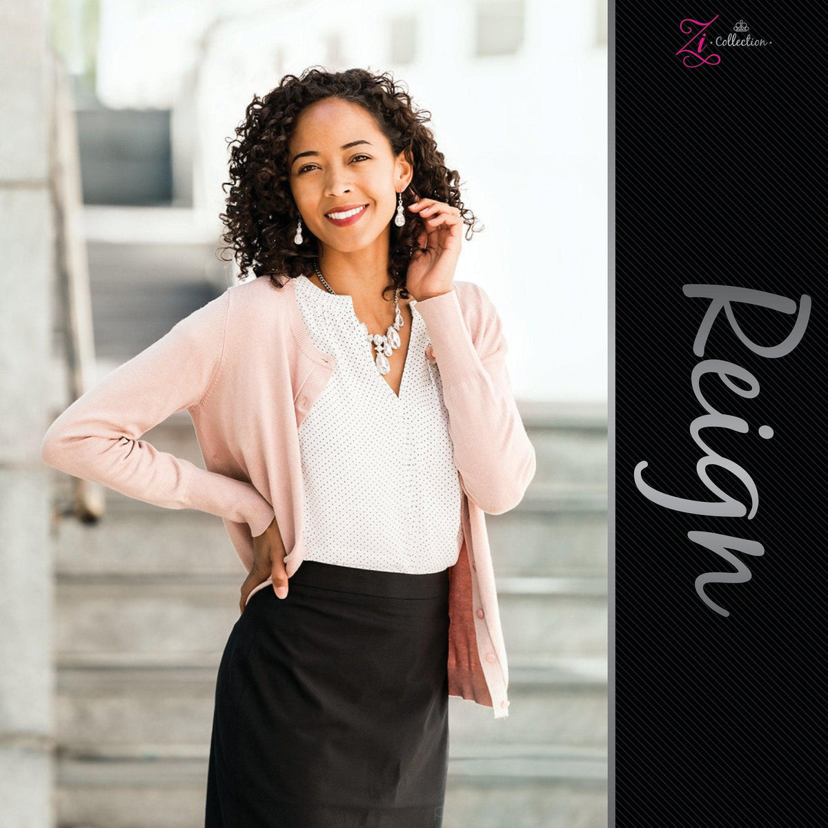 Reign 2019 Zi Collection Necklace and matching Earrings - Paparazzi Accessories-CarasShop.com - $5 Jewelry by Cara Jewels