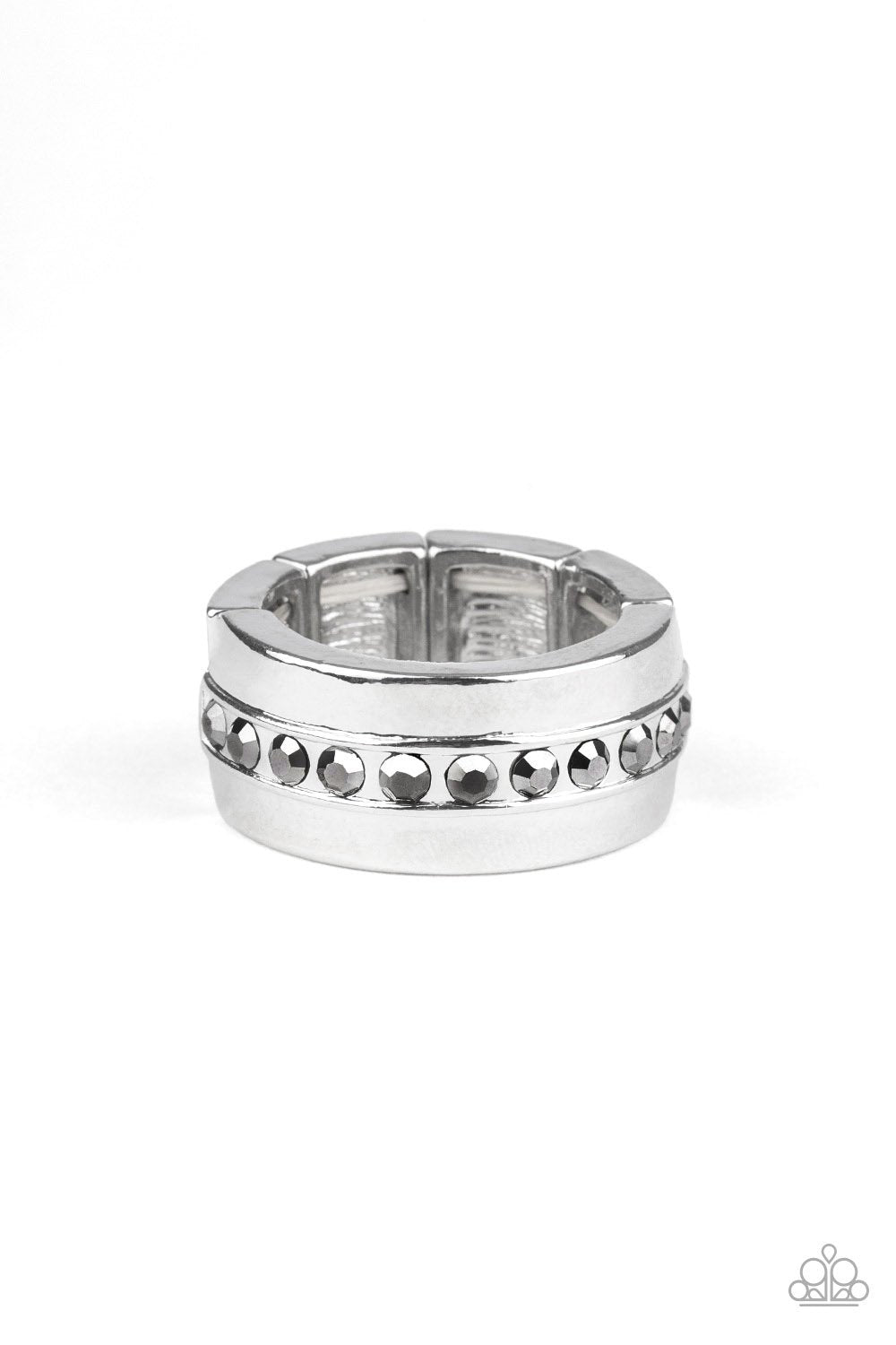 Reigning Champ Silver Men's Ring - Paparazzi Accessories Convention Exclusive-CarasShop.com - $5 Jewelry by Cara Jewels