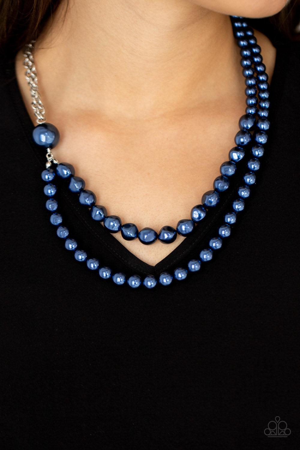 Remarkable Radiance Blue Necklace - Paparazzi Accessories-on model - CarasShop.com - $5 Jewelry by Cara Jewels