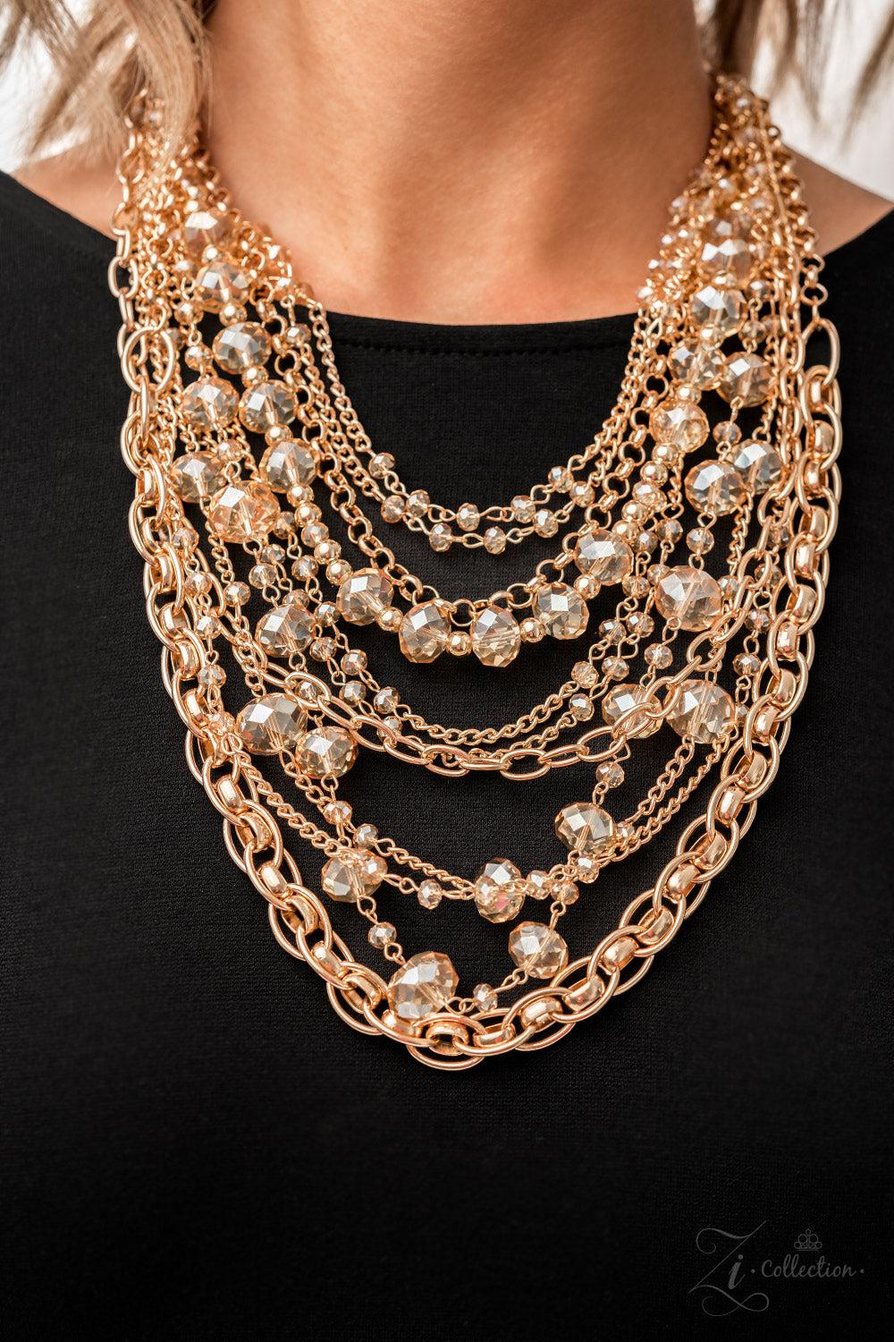 Reminiscent 2022 Zi Collection Necklace - Paparazzi Accessories-on model - CarasShop.com - $5 Jewelry by Cara Jewels