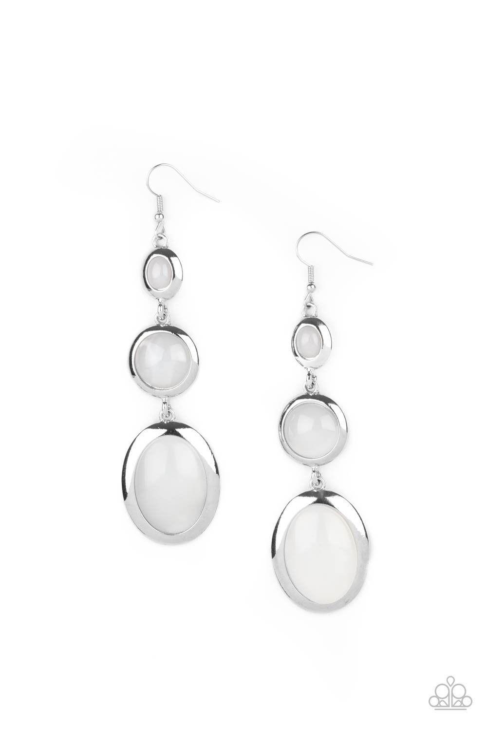 Retro Reality Cloudy White Earrings - Paparazzi Accessories- lightbox - CarasShop.com - $5 Jewelry by Cara Jewels