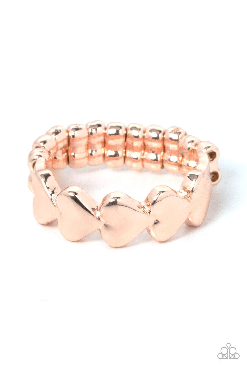 Rhythm of Love Rose Gold Ring - Paparazzi Accessories- lightbox - CarasShop.com - $5 Jewelry by Cara Jewels