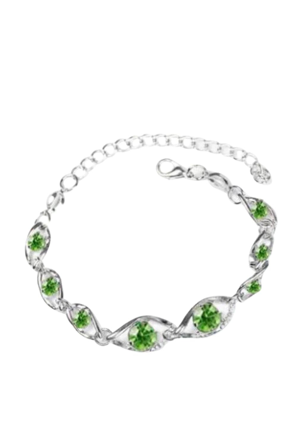 Rich is Rich Green Rhinestone Bracelet - Paparazzi Accessories- lightbox - CarasShop.com - $5 Jewelry by Cara Jewels
