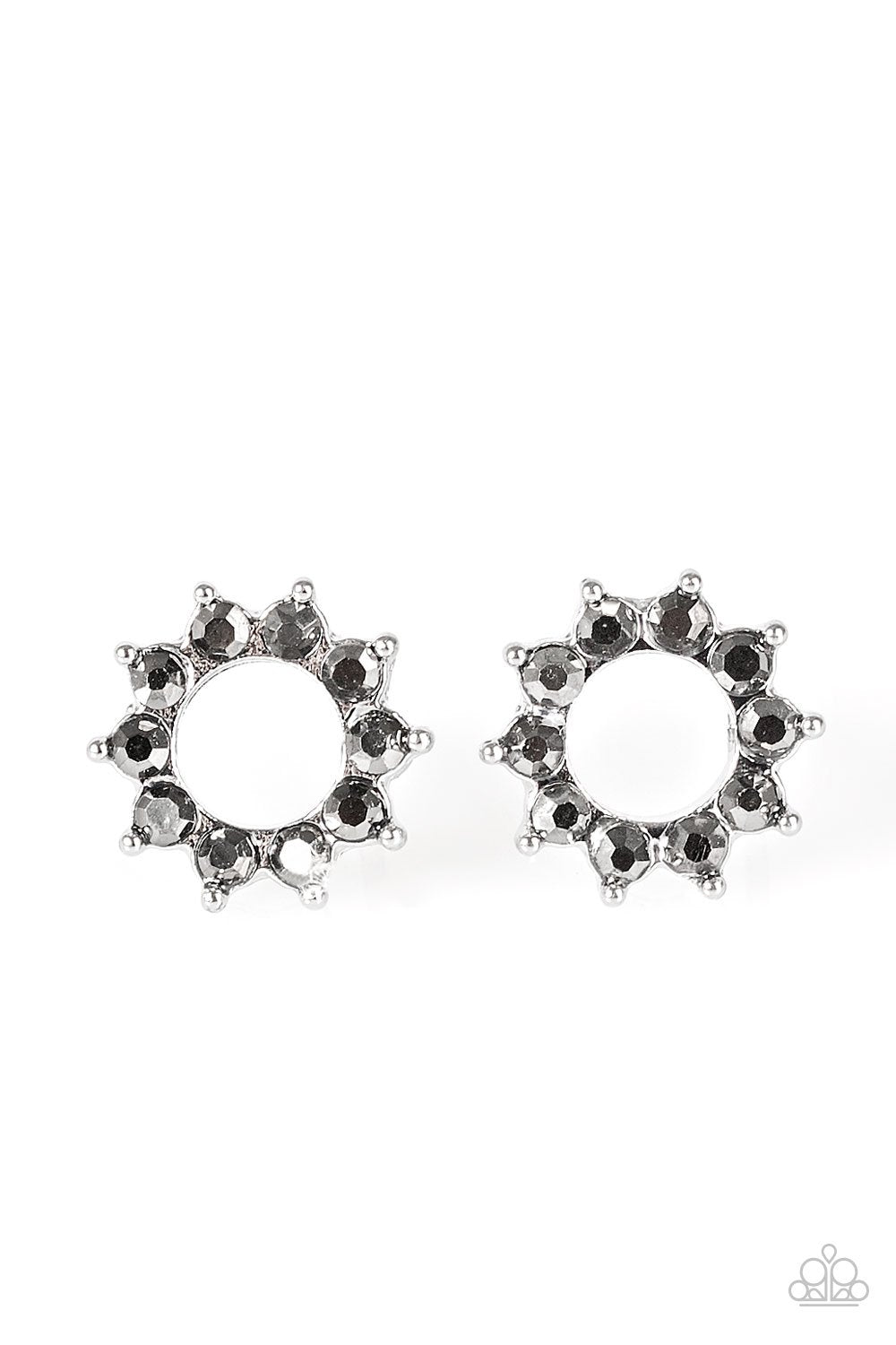 Richly Resplendent Silver Post Earrings - Paparazzi Accessories-CarasShop.com - $5 Jewelry by Cara Jewels