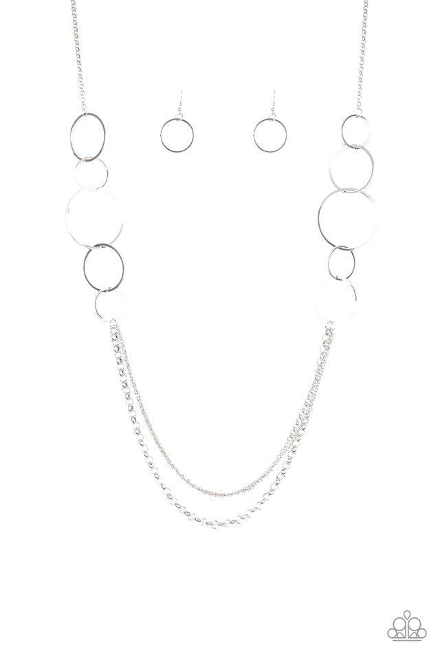 Ring In The Radiance Silver Necklace - Paparazzi Accessories- lightbox - CarasShop.com - $5 Jewelry by Cara Jewels