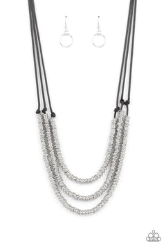 Paparazzi black and 2025 silver necklace