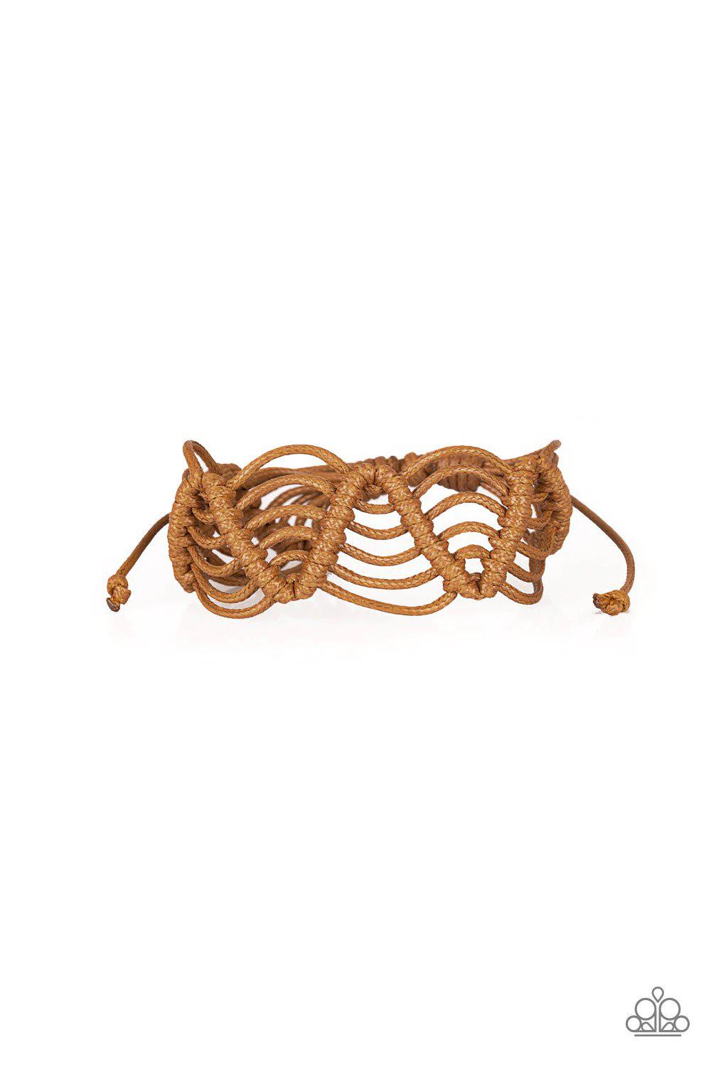 Rise To The Bait Brown Urban Bracelet - Paparazzi Accessories- lightbox - CarasShop.com - $5 Jewelry by Cara Jewels
