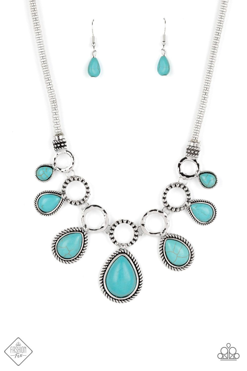 Riverside Relic Turquoise Blue Stone Necklace - Paparazzi Accessories- lightbox - CarasShop.com - $5 Jewelry by Cara Jewels