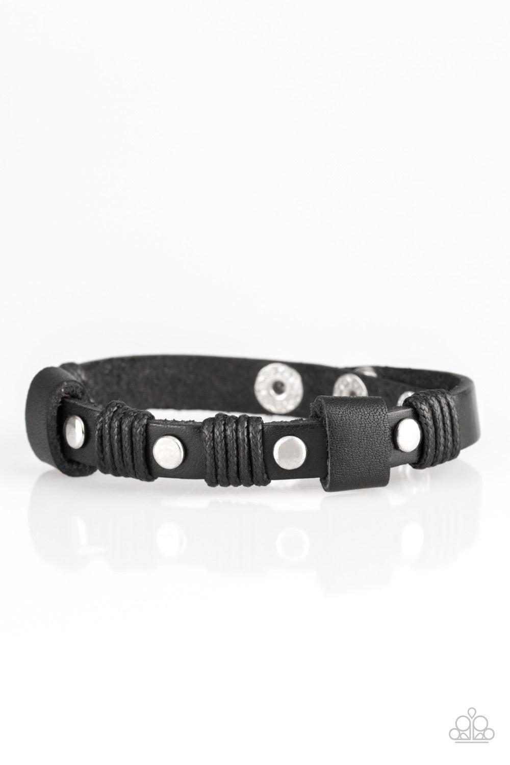 Road Burner Black Urban Wrap Bracelet - Paparazzi Accessories- lightbox - CarasShop.com - $5 Jewelry by Cara Jewels
