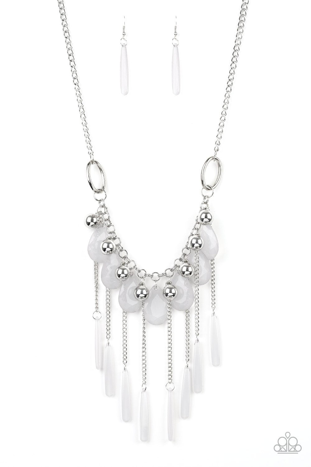 Roaring Riviera Silver Necklace - Paparazzi Accessories - lightbox -CarasShop.com - $5 Jewelry by Cara Jewels