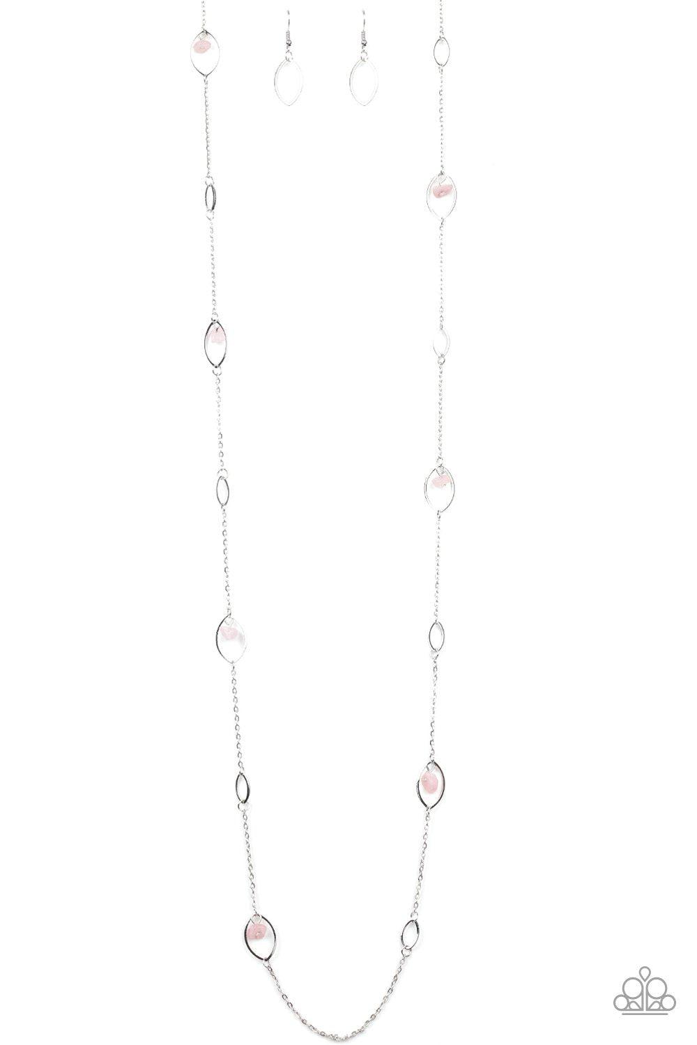 Rocky Razzle Pink and Silver Necklace - Paparazzi Accessories-CarasShop.com - $5 Jewelry by Cara Jewels