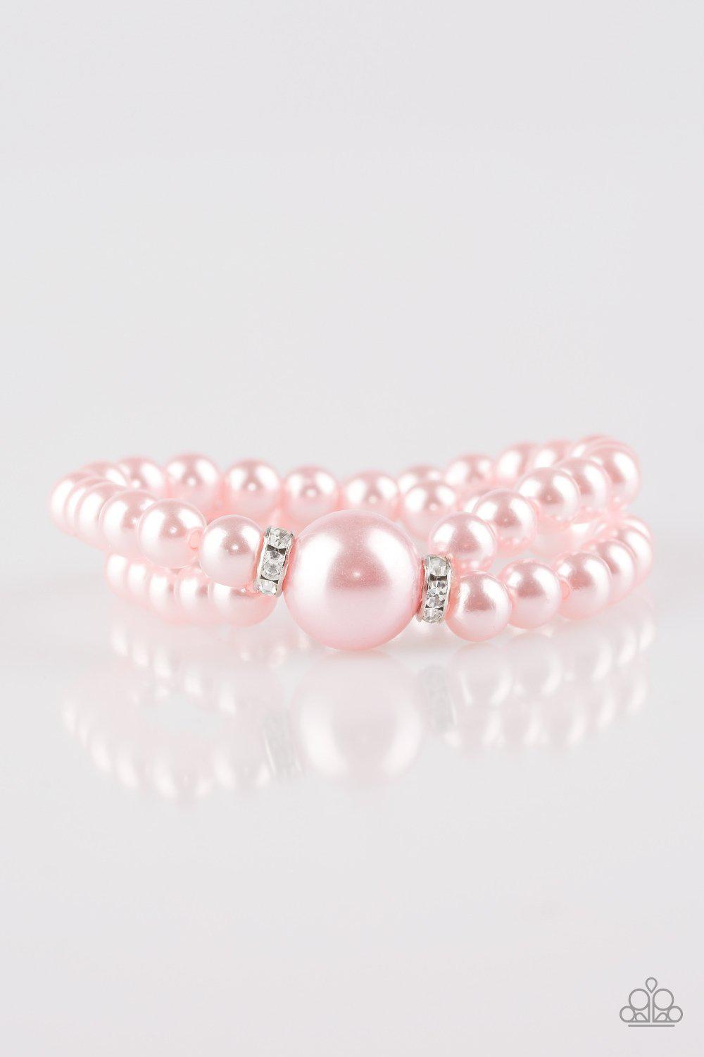 Romantic Redux Pink Pearl Bracelet - Paparazzi Accessories-CarasShop.com - $5 Jewelry by Cara Jewels