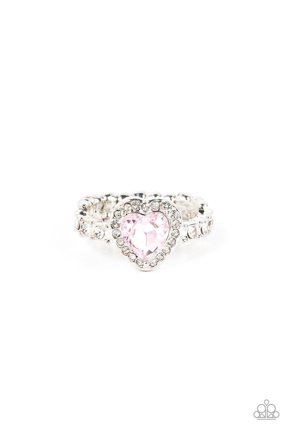Romantic Reputation Pink Heart Ring - Paparazzi Accessories- lightbox - CarasShop.com - $5 Jewelry by Cara Jewels
