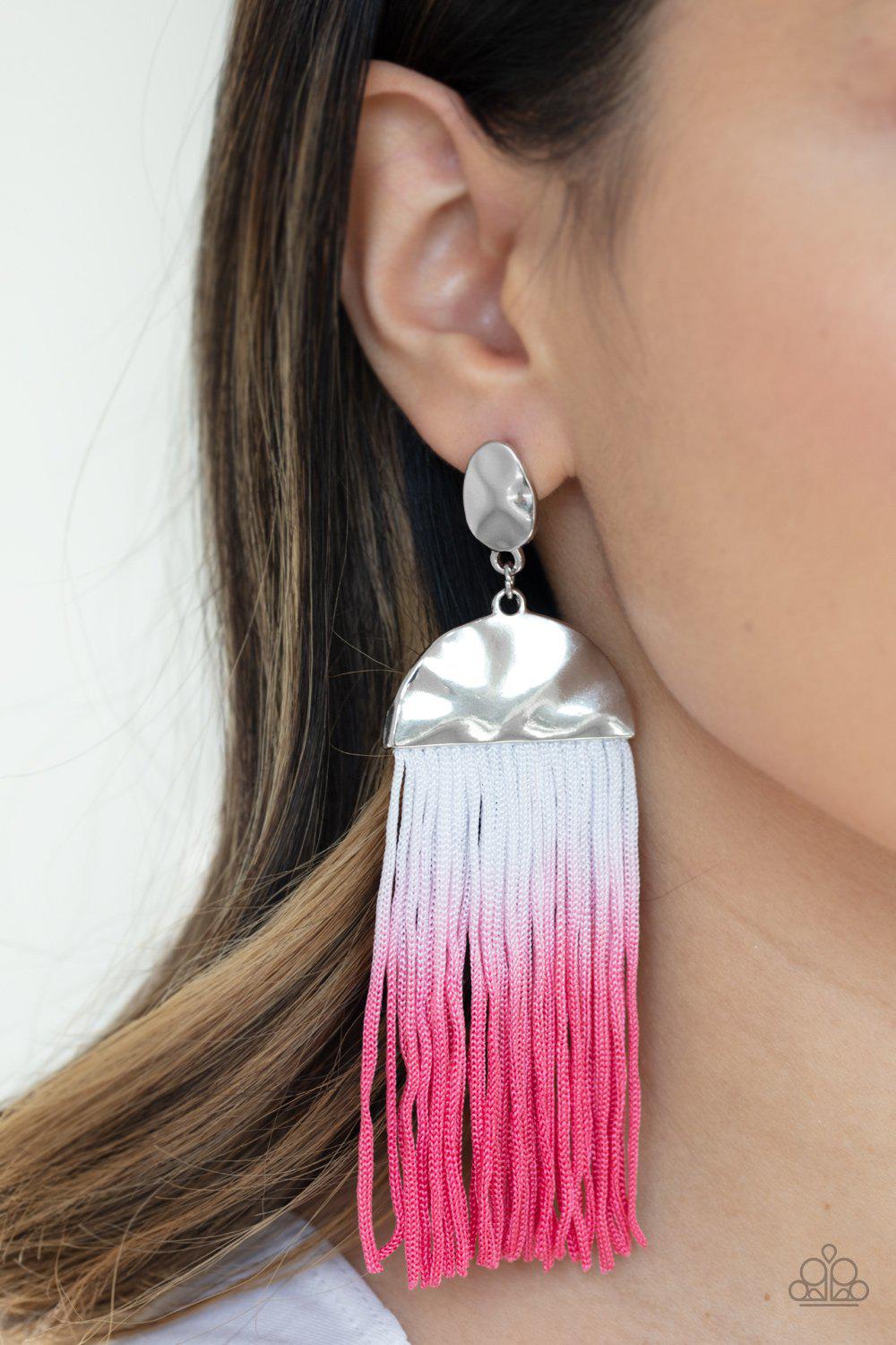 Pink Tassel Earrings  Pannkh