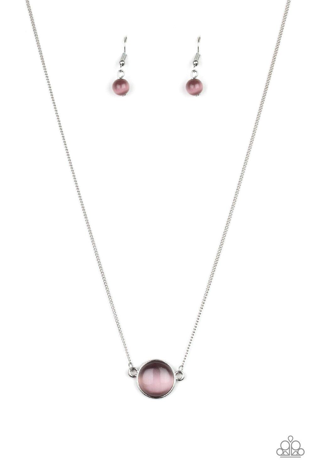 Rose-Colored Glasses Purple Cat&#39;s Eye Stone Necklace - Paparazzi Accessories- lightbox - CarasShop.com - $5 Jewelry by Cara Jewels