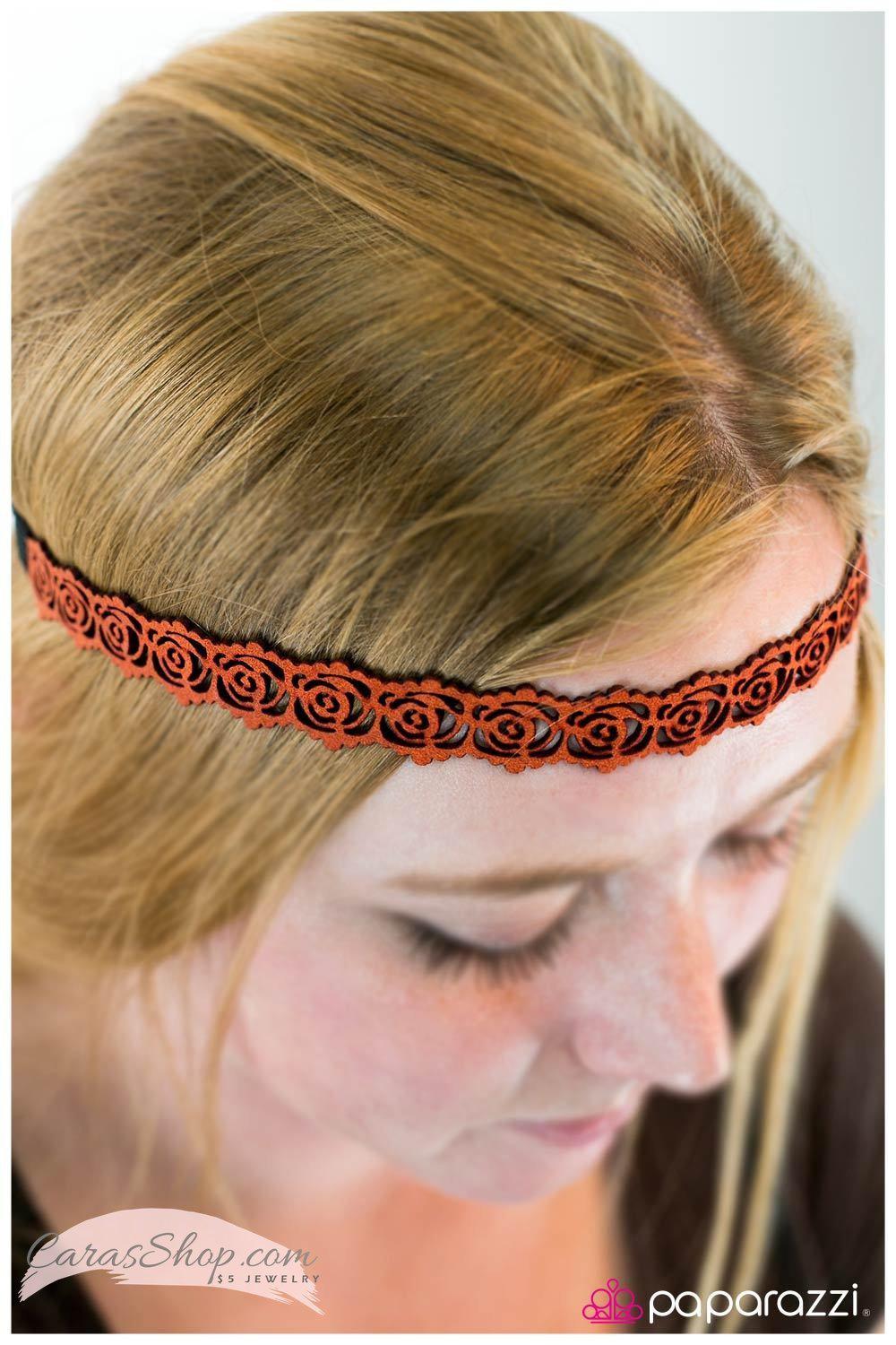 Rosy Cheeks - Burnt Orange Suede Hippie Headband - Paparazzi Accessories-CarasShop.com - $5 Jewelry by Cara Jewels