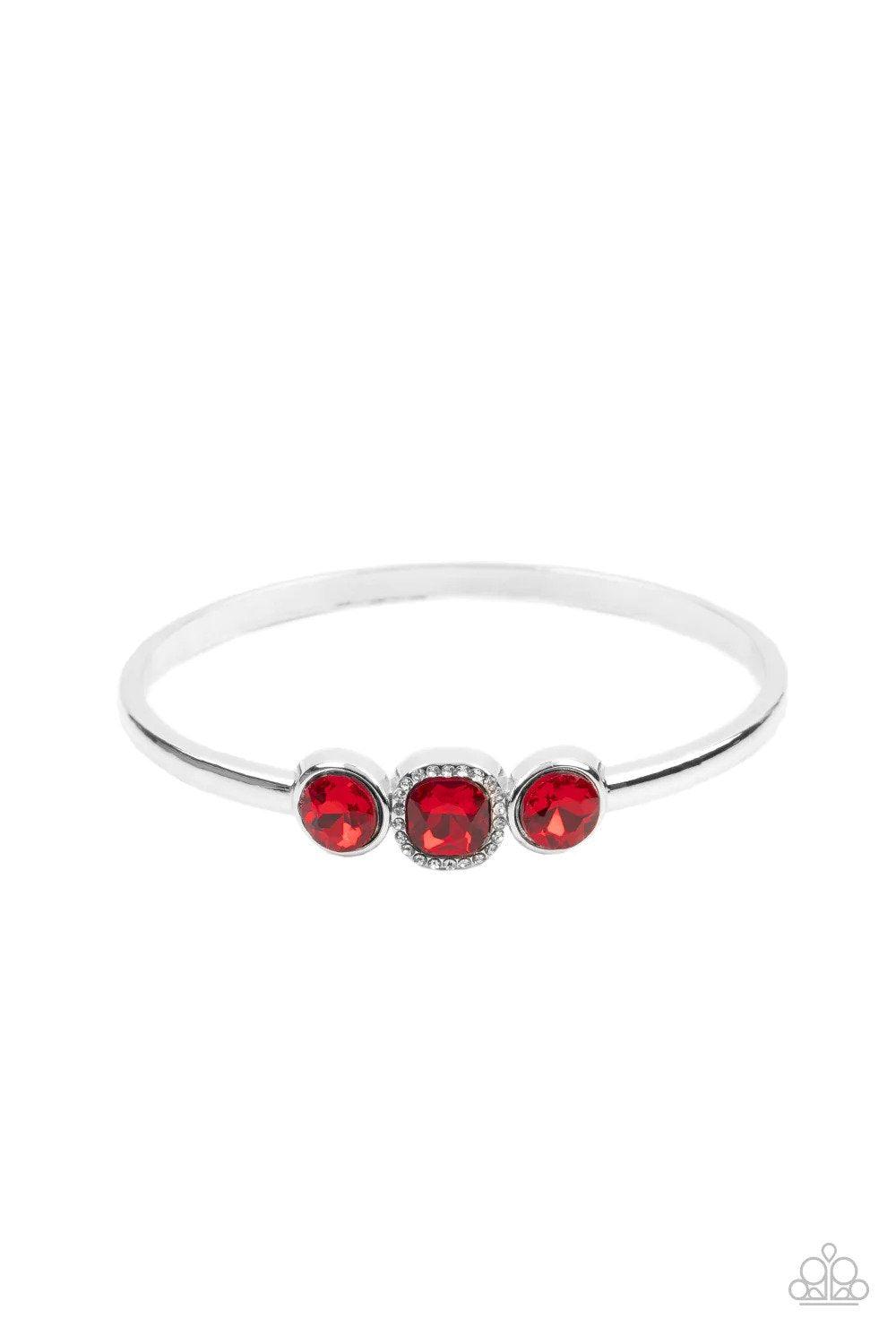 Royal Demands Red Bracelet - Paparazzi Accessories- lightbox - CarasShop.com - $5 Jewelry by Cara Jewels