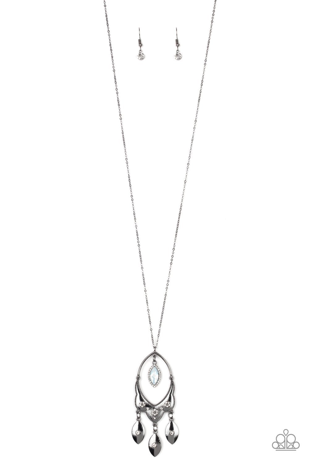 Royal Iridescence Gunmetal Black Necklace - Paparazzi Accessories - lightbox -CarasShop.com - $5 Jewelry by Cara Jewels