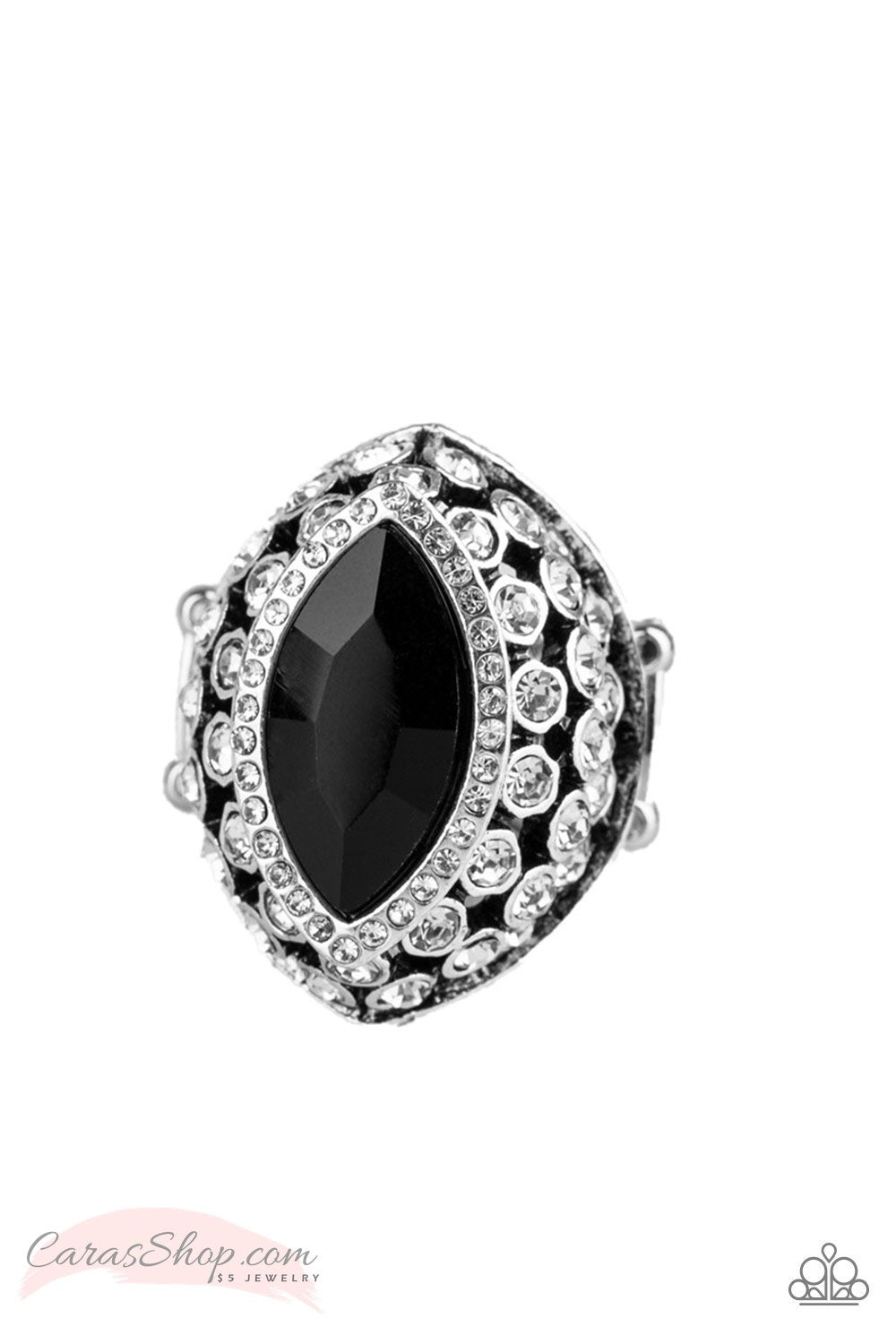 Royal Radiance - Black Ring - Paparazzi Accessories-CarasShop.com - $5 Jewelry by Cara Jewels