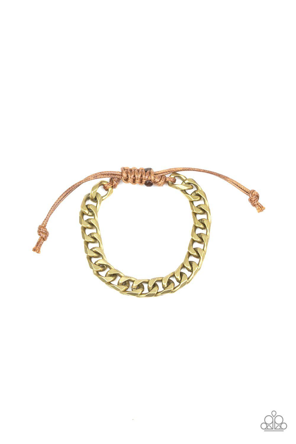 Rulebreaker Men&#39;s Brass Urban Bracelet - Paparazzi Accessories-CarasShop.com - $5 Jewelry by Cara Jewels