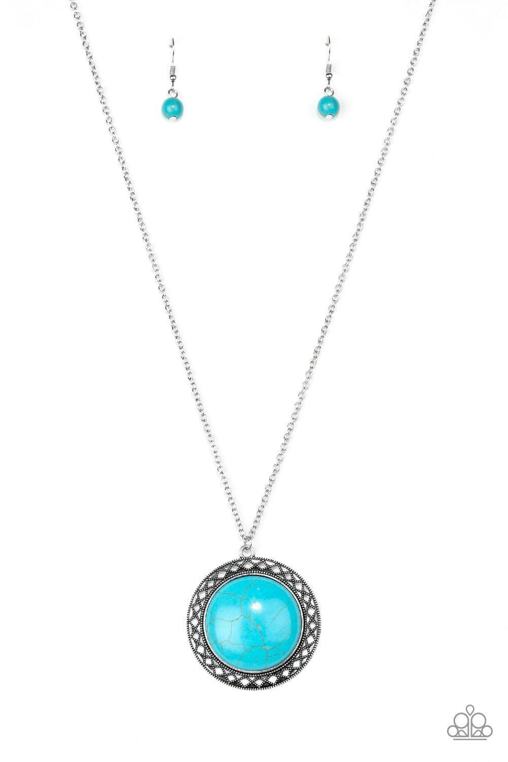 Run Out Of RODEO Turquoise Blue Stone Necklace - Paparazzi Accessories- lightbox - CarasShop.com - $5 Jewelry by Cara Jewels