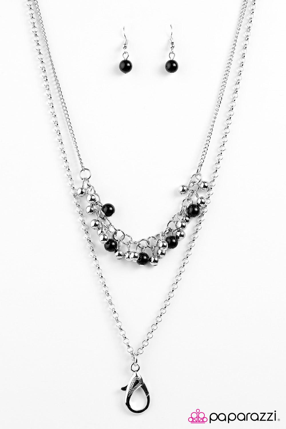 Runway Sparkle Black Necklace - Paparazzi Accessories- lightbox - CarasShop.com - $5 Jewelry by Cara Jewels