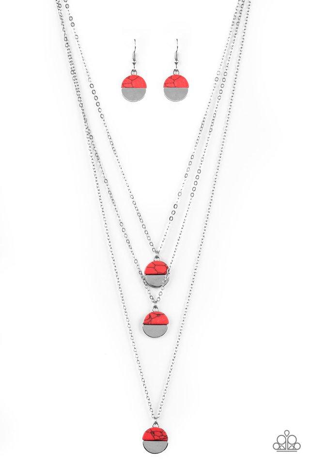Rural Reconstruction Red Necklace - Paparazzi Accessories-CarasShop.com - $5 Jewelry by Cara Jewels